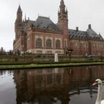 FILE - Exterior view of the International Court of Justice, or World Court, in The Hague, Netherlands, Friday, Feb. 2, 2018. The United Nations' highest court ruled Thursday, April 21, 2022 that Colombia breached Nicaragua's rights in waters of the C