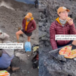 Mujer come pizza cocinada en un volcán activo en Guatemala |  Tendencias