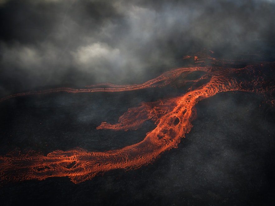 El flujo de lava de Litli-Hrutur es nada menos que espectacular.