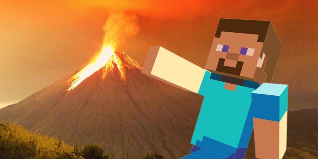 Jugador de Minecraft crea un impresionante volcán en el juego