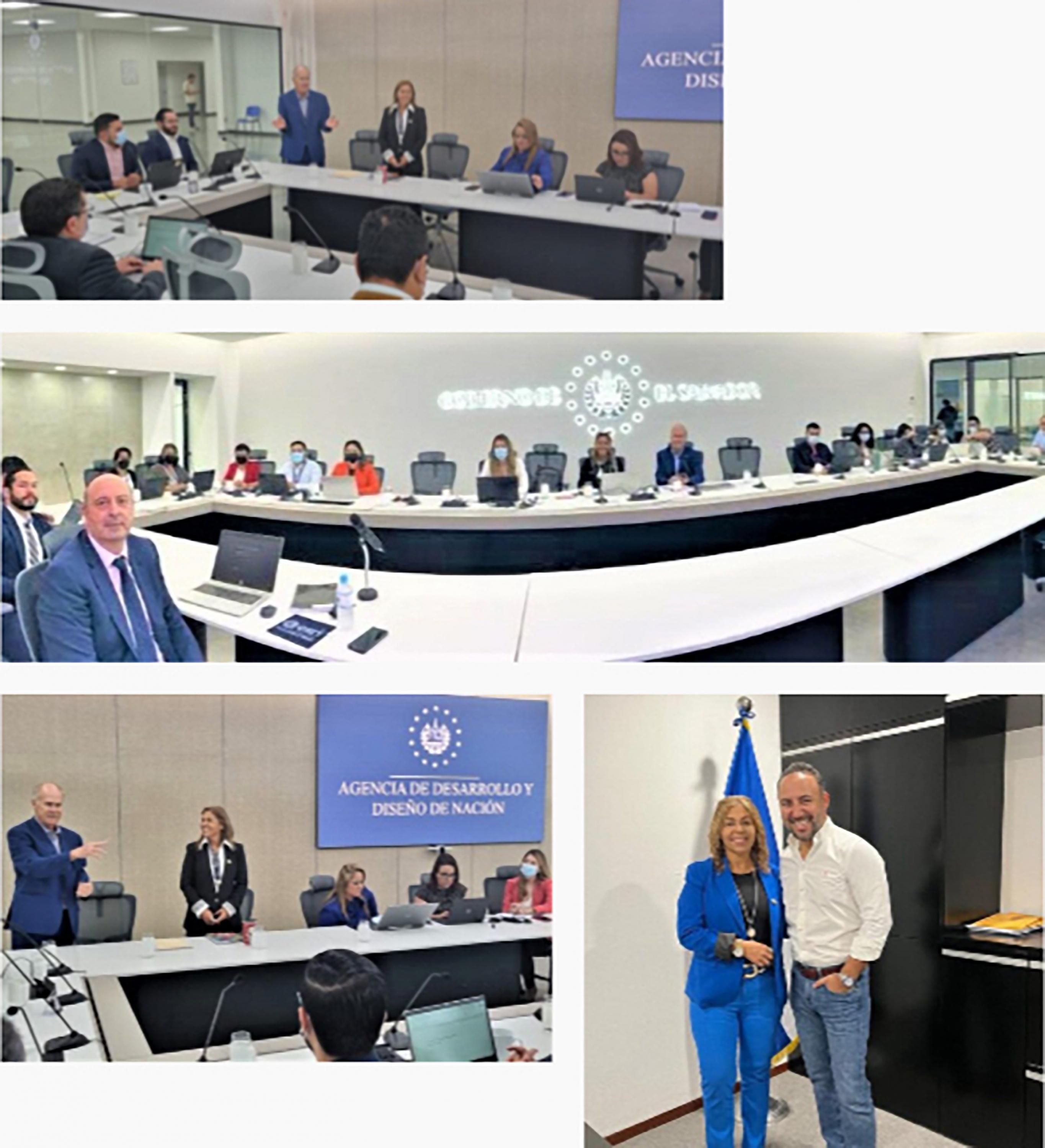 David Rivards en reunión en la Agencia Nacional de Desarrollo, donde trabajan 32 técnicos, planes del gobierno de Bukele.