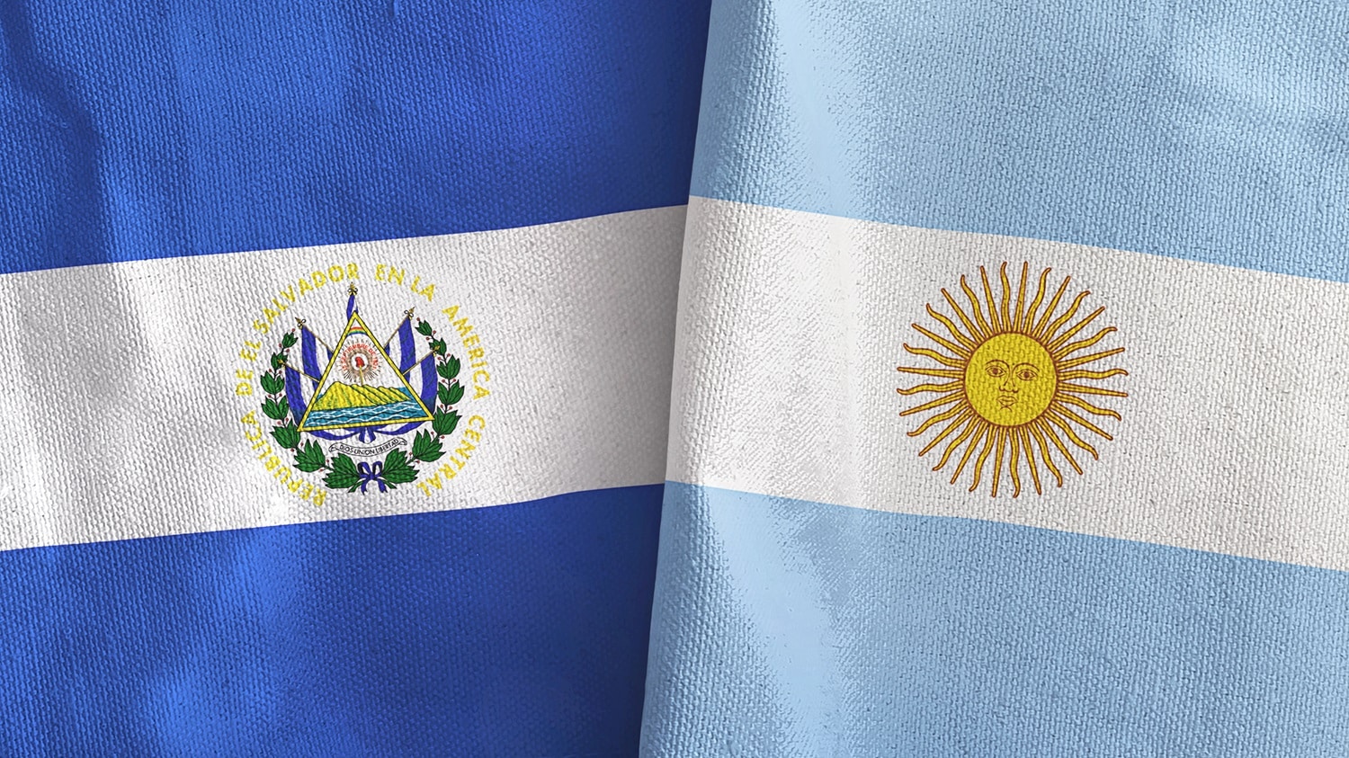 Banderas de Argentina y El Salvador.