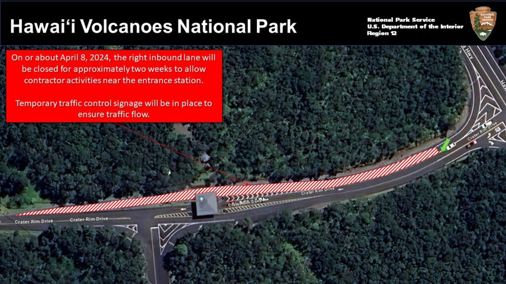 El Parque Nacional de los Volcanes de Hawái emite una advertencia de tráfico para los visitantes