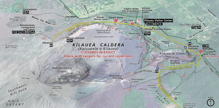 Comienza en 2018 Retirada de visitantes y edificios de investigación dañados por la erupción del Kilauea