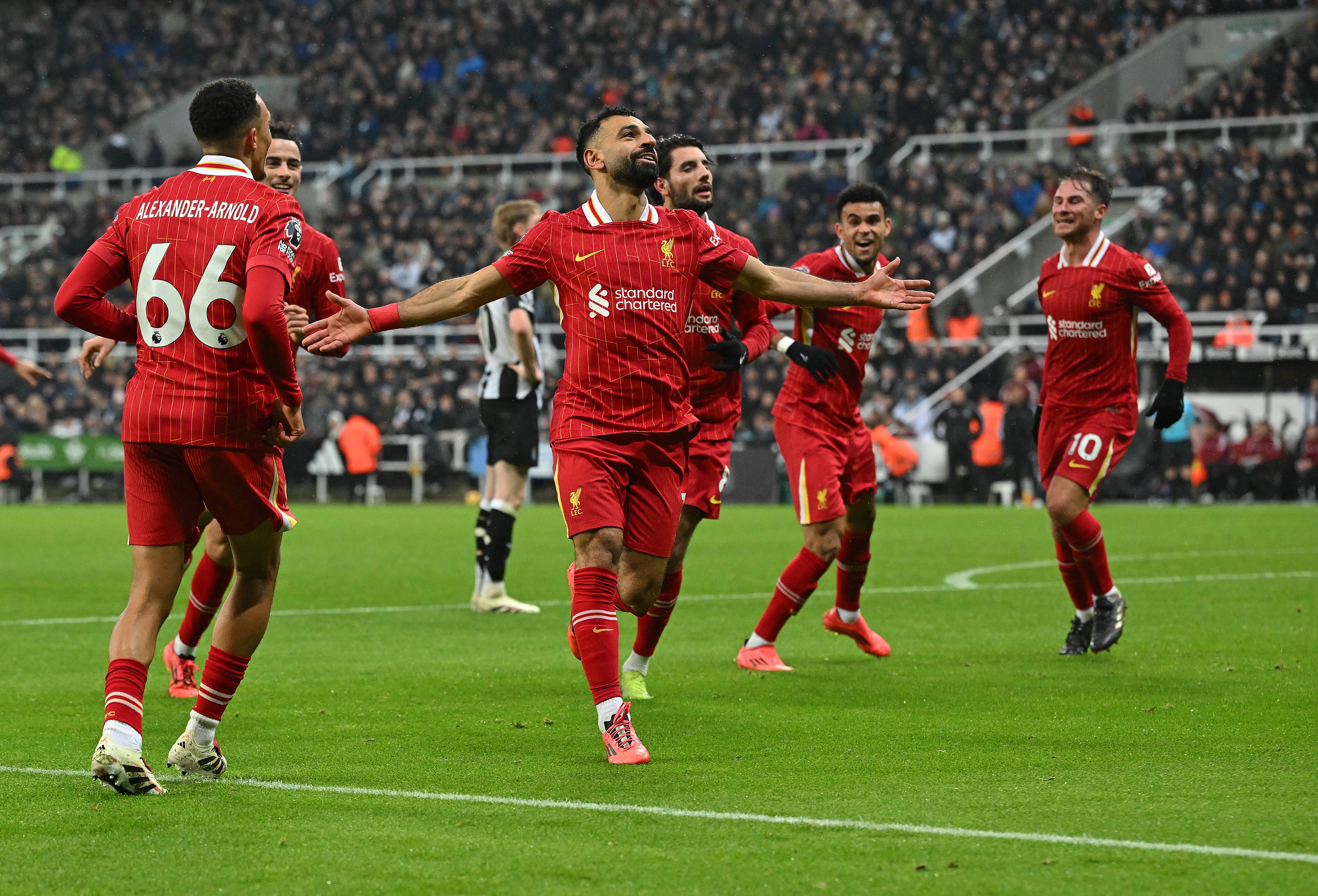 Salah estuvo excelente en el empate del Liverpool contra el Newcastle