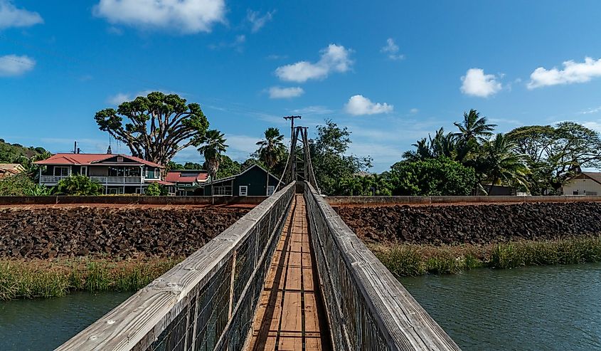 Puente colgante de Hanape, Kauai.