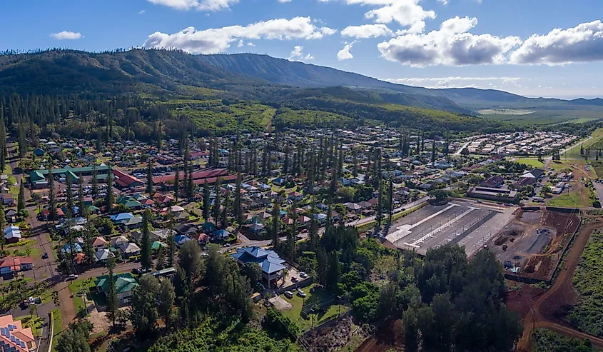 Vista de la ciudad de Lanei desde el aire.