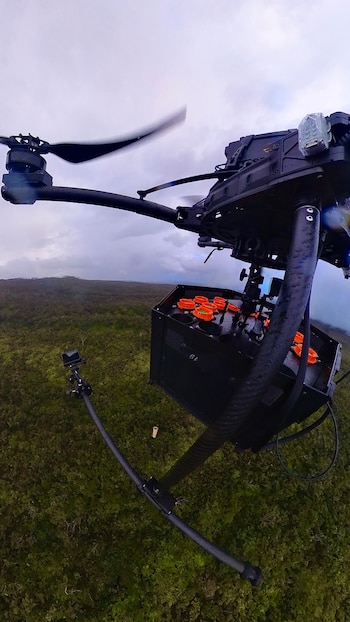 Drones con cápsulas biodegradables