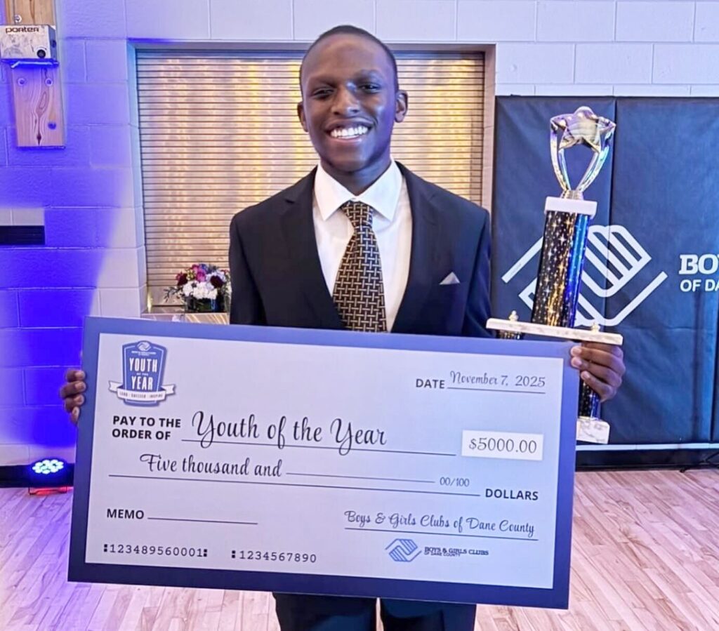 Jules Da Costa reconoció a la Juventud del Año del Boys & Girls Clubs del Condado de Dane