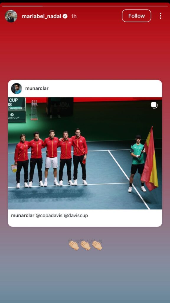 La hermana de Rafael Nadal, Maribel, expresa su apoyo al equipo de España tras la desgarradora derrota en la final de la Copa Davis