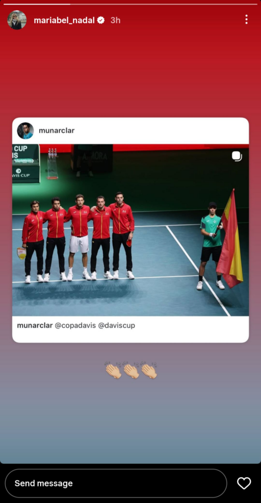 La hermana de Rafael Nadal, Maribel, reacciona al aviso de ‘volveremos’ de su compatriota tras la hazaña de Carlos Alcaraz y Lesso en la Copa Davis de España
