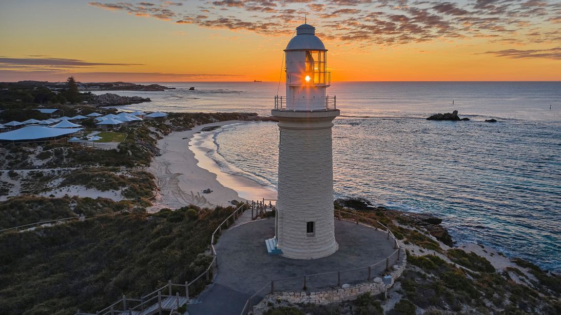 El faro de Bathurst es uno de los dos faros de la isla Rottnest.