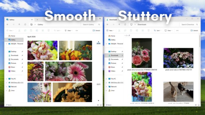 Microsoft explica por qué el Explorador de archivos de Windows 11 se desplaza suavemente en algunos lugares, pero no en todos