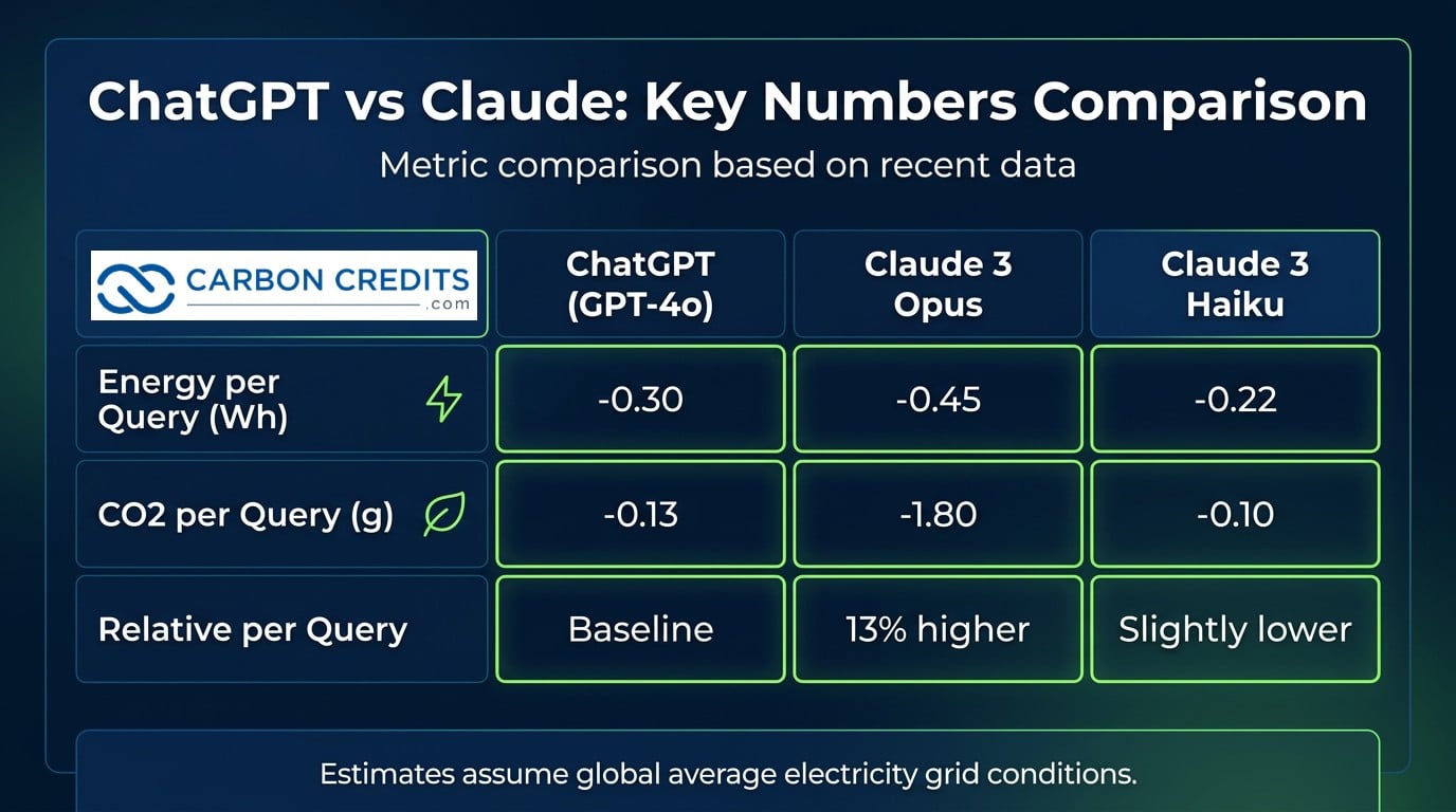 ChatGPT y Claude AI Uso de energía y carbono