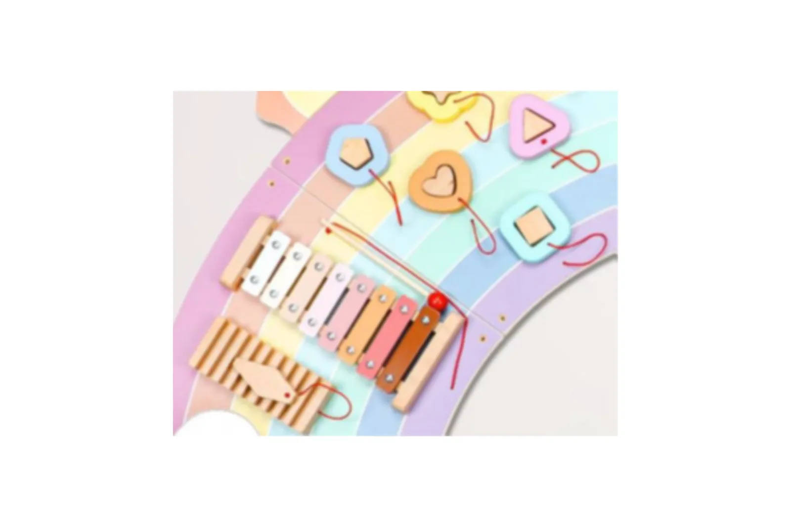 Close-up of the hazardous drumstick on the rainbow toy sold by Justforjoyful, according to pictures published by the CPSC