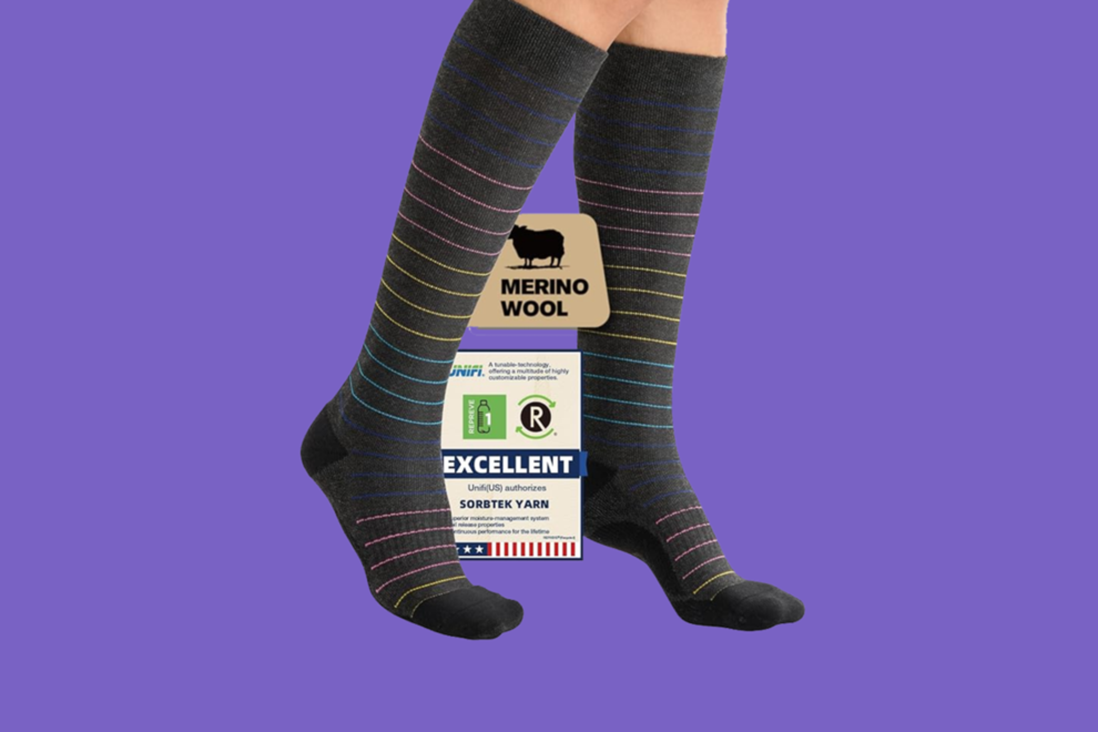 Calcetines de compresión de lana merino